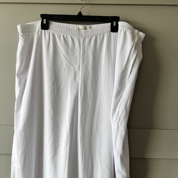 Abercrombie & Fitch Wide Leg Pants Women XL Regular White Pull On Crepe Pockets - Picture 3 of 14